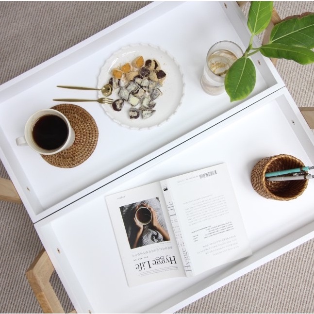 Khay kệ đa năng phong cách hàn quốc màu trắng thương hiệu MW FURNITURE - Nội thất trang trí