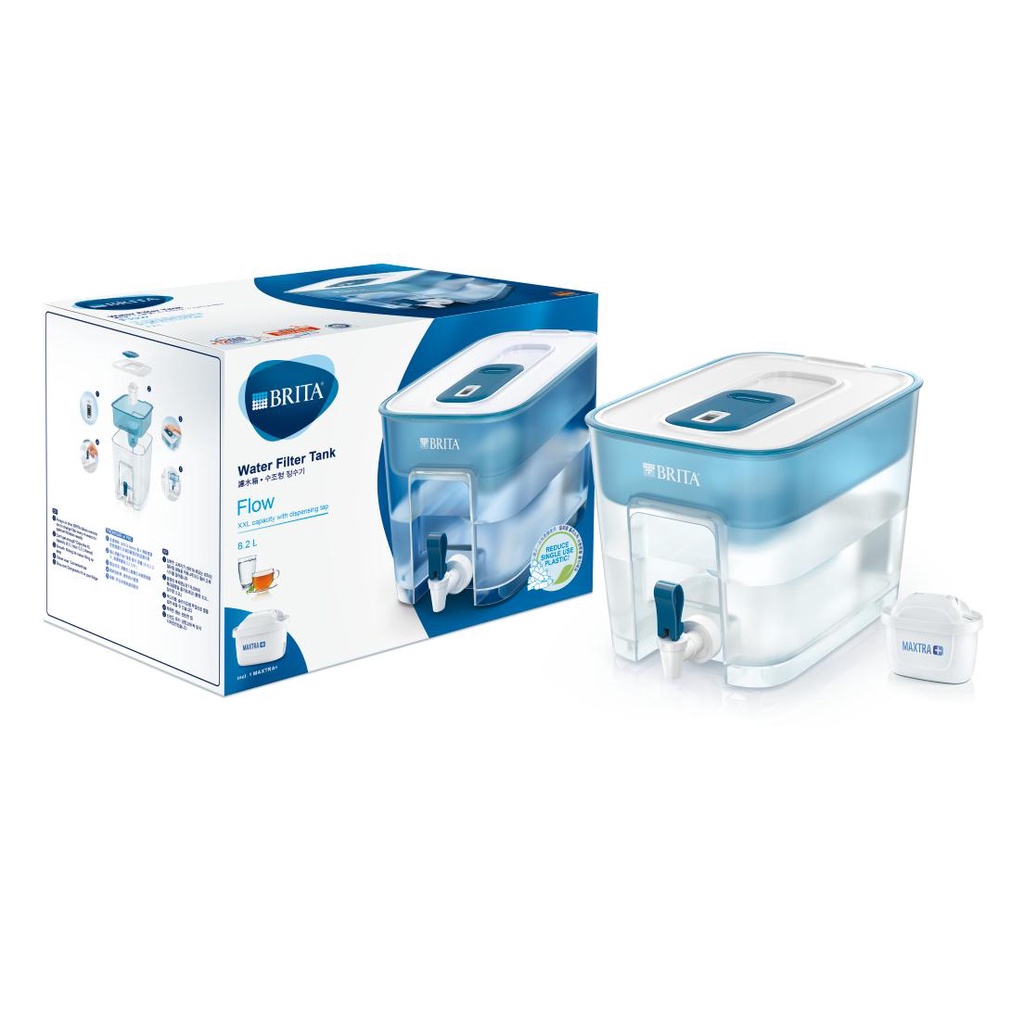 Combo Bình lọc nước BRITA Flow 8.2L kèm Hộp 6 lõi lọc BRITA Maxtra Plus Chính Hãng