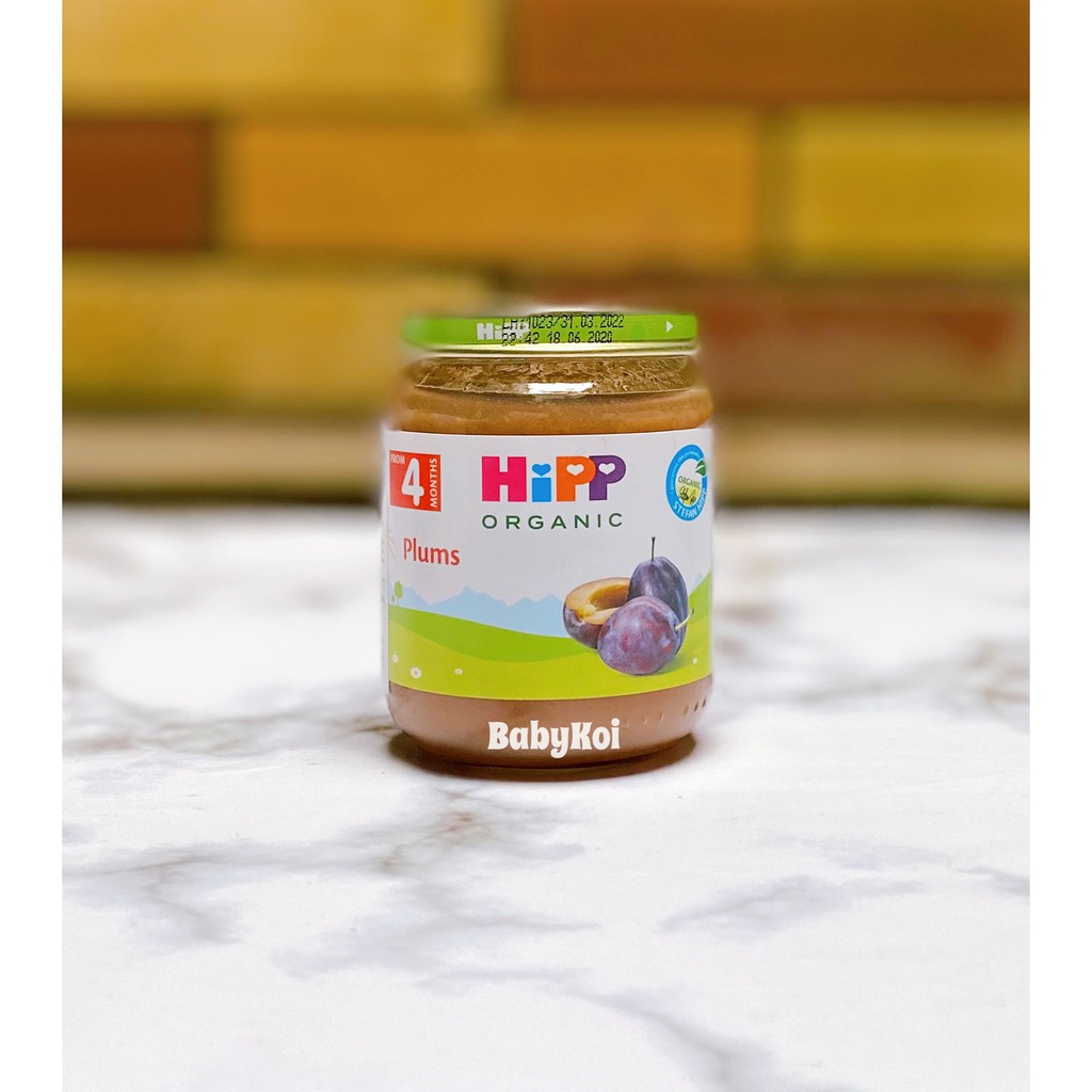 Hoa quả nghiền hũ thủy tinh Hipp 125G cho bé từ 4M (date 01/2023)