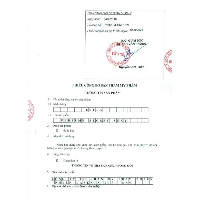 [ CHÍNH HÃNG ] Nước Hoa Vùng Kín LaFla Perfume Secret Sexy 10ml | Thế Giới Skin Care