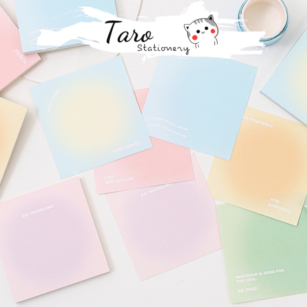 Set 50 giấy note ghi chú mini màu gradient dễ thương N07 Taro Stationery