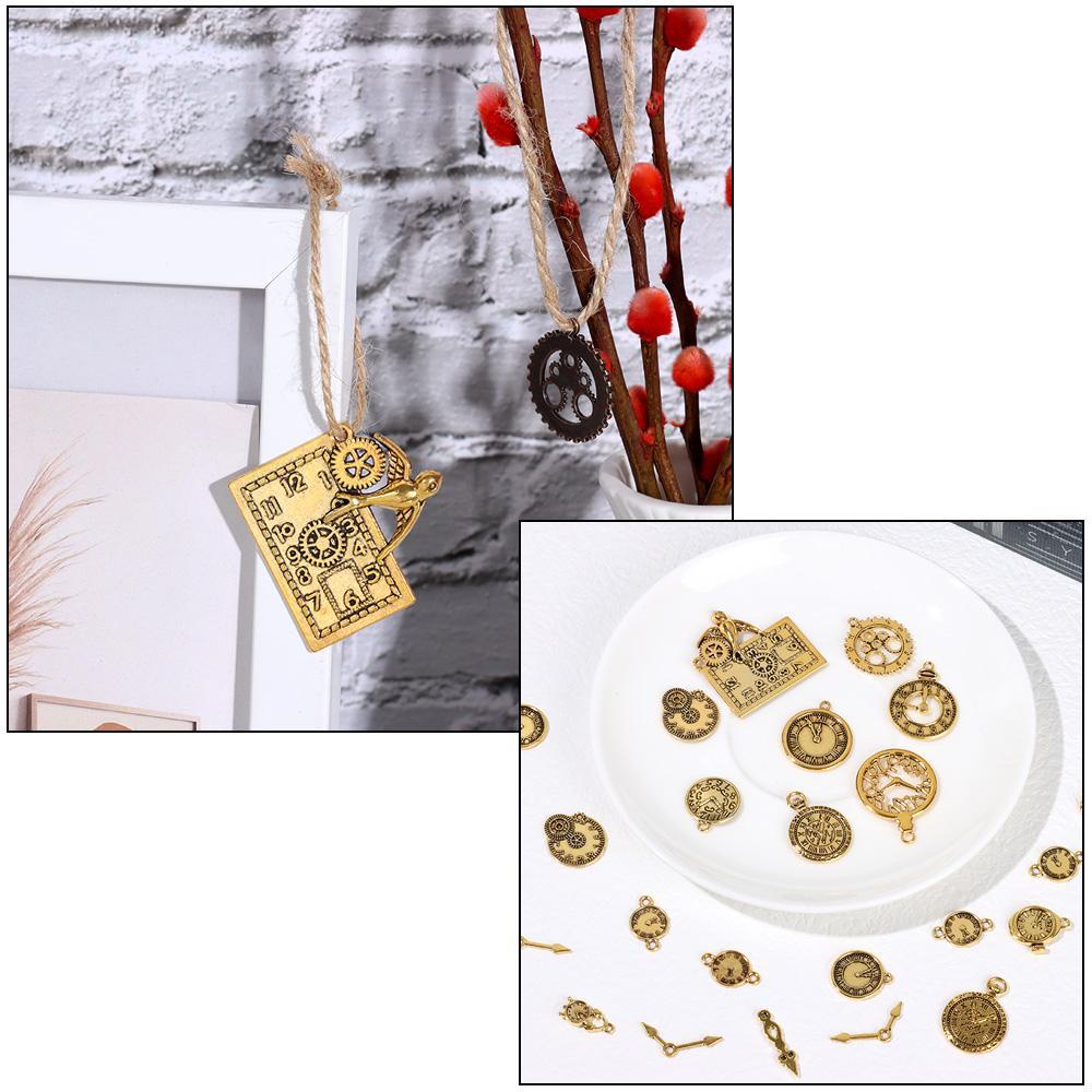SOFTNESS 50g Hạt Charm Hình Đồng Hồ Phong Cách Steampunk Vintage Tự Làm Trang Sức