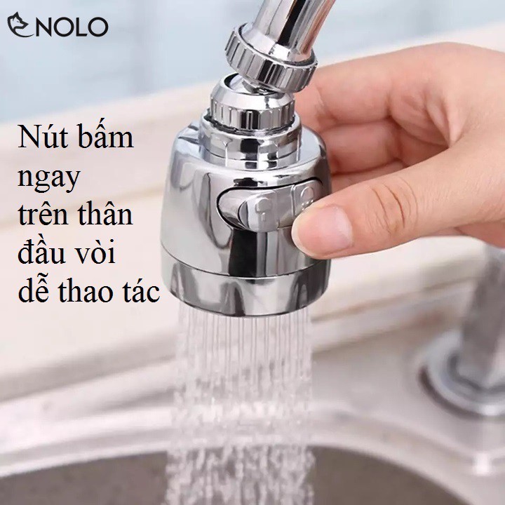 Đầu Vòi Tăng Áp Xoay 360 Độ 2 Chế Độ Nút Trên Thân Chất Liệu Hợp Kim Chống Gỉ