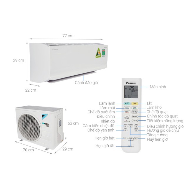 Điều Hòa Daikin Inverter 2 Chiều 18.000BTU/ (FTHF50RVMV/RHF50RVMV)/ Chính Hãng