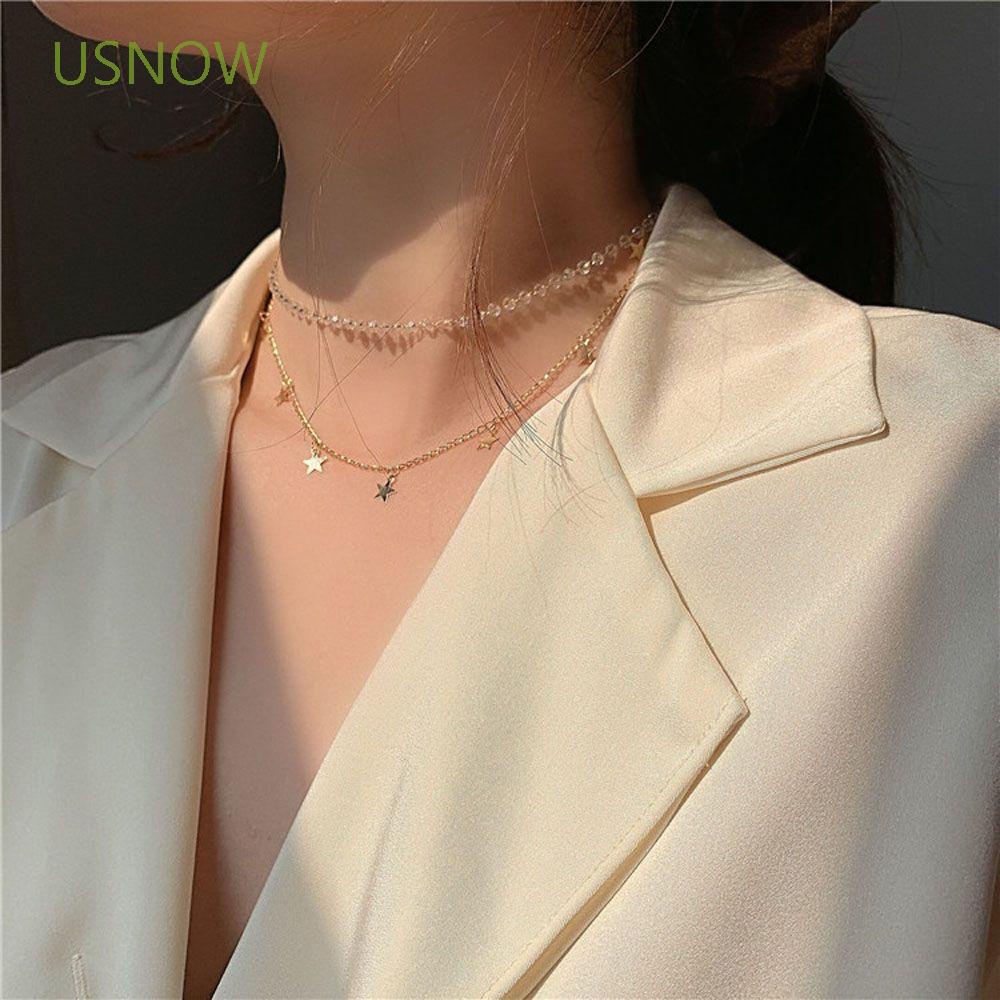 vòng cổ Choker Nhiều Lớp Mặt Ngôi Sao Thời Trang Dành Cho Nữ