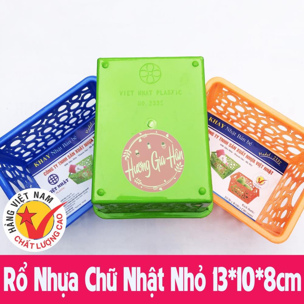 Rổ Nhựa Chữ Nhật (13*10*8cm) Cỡ Nhỏ Đa Năng Việt Nhật [Thanh Mai Shop]