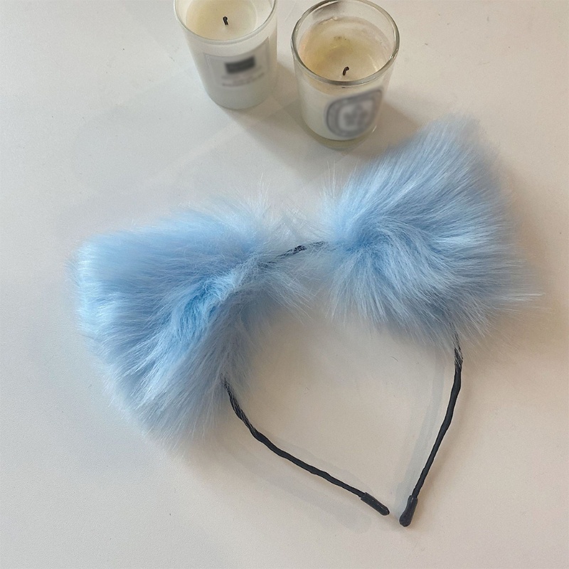 Flgo Băng Đô Cài Tóc Hình Mèo Bằng Lông Nhung Dễ Thương Xinh Xắn Thời Trang Cho Nữ