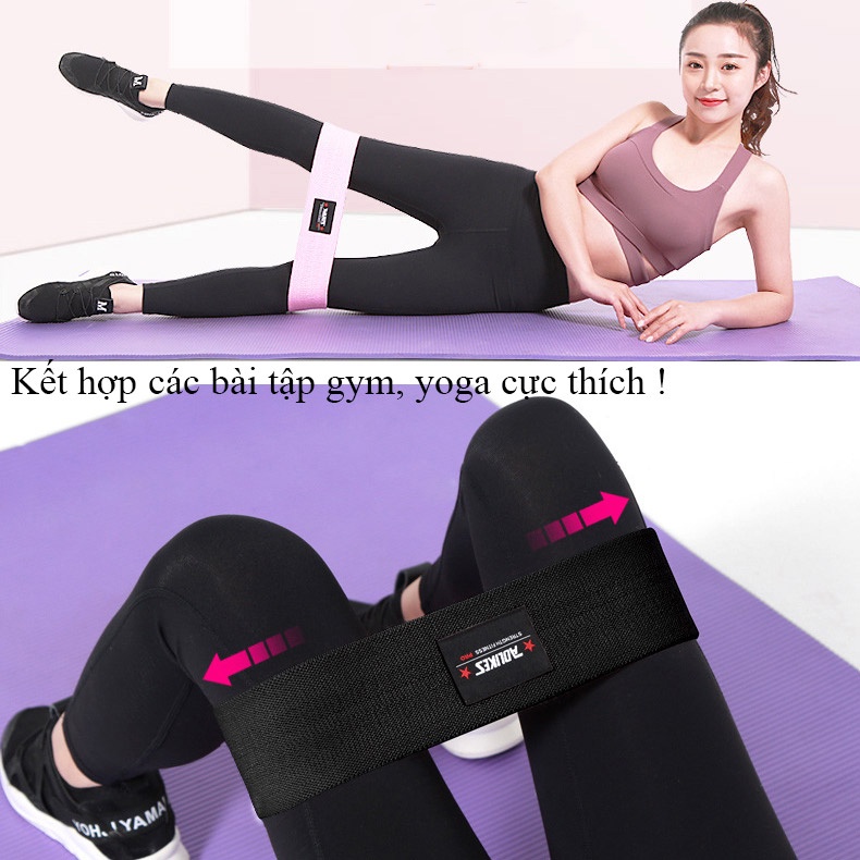 Dây kháng lực tập gym, Dây miniband tập chân mông Aolikes, phụ kiện gym chính hãng 3603