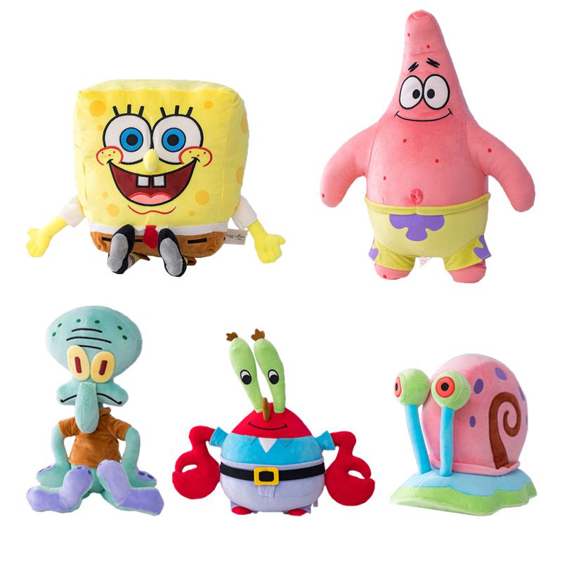 Búp Bê Nhồi Bông Mềm Mại Hình SpongeBob Patrick Star Squidward