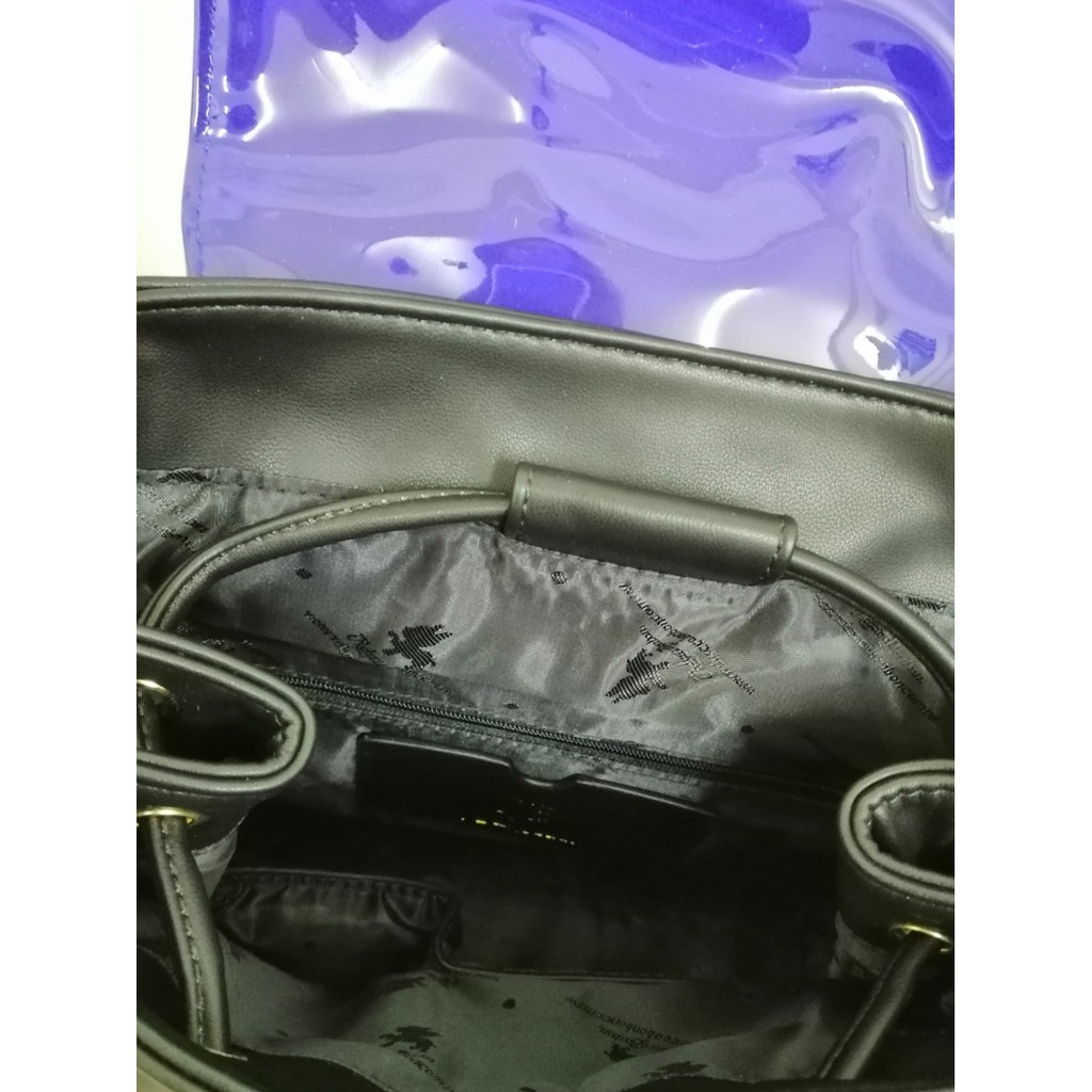 Ba lô phối xanh dương và đen PU #RebeccaBonbon chú cún Nhật Bản ,