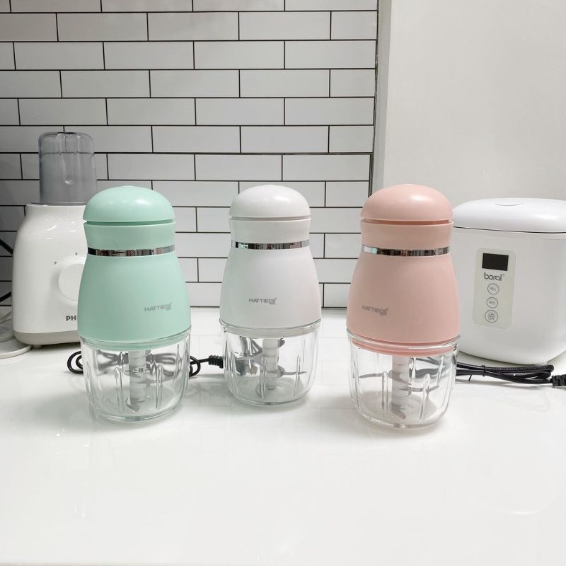 Máy Xay Ăn Dặm Hattiecs 6 Lưỡi Cối Thuỷ Tinh 0.3l, Máy Xay Cho Bé Ăn Dặm