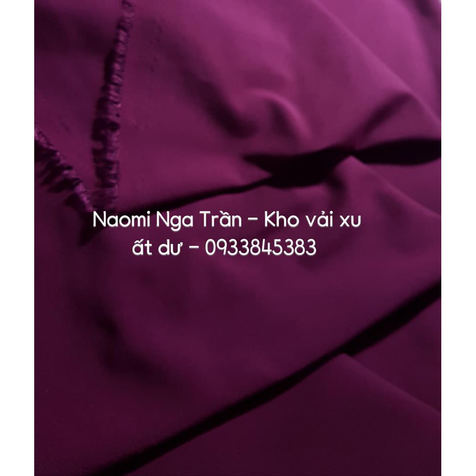 Vải Kate cotton tím lá cẩm, mềm mát, chuẩn somi, đầm váy, SALE 30K/M, DƠ NHẸ