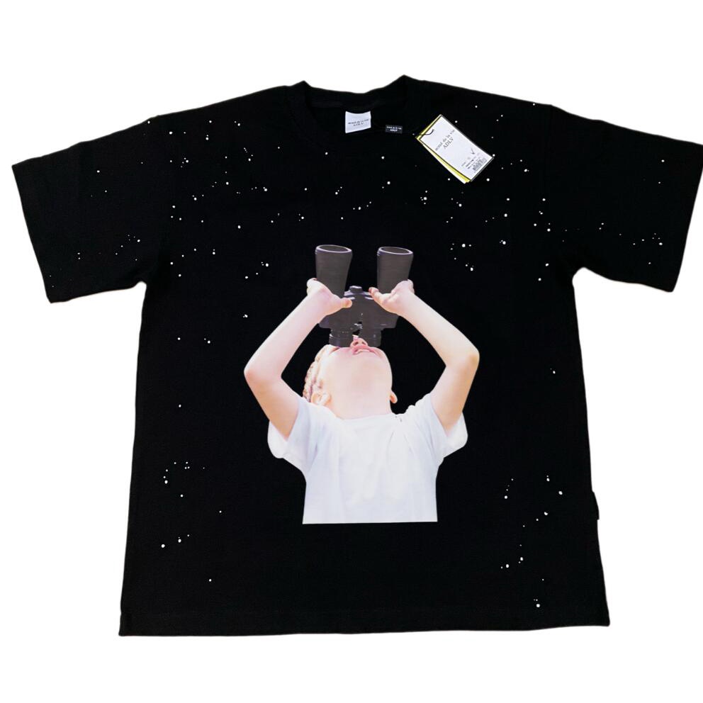 Adlv / Accmedelavie Phi Hành Gia Ngôi Sao Áo Thun cotton Tay Ngắn unisex