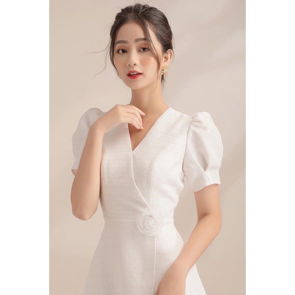 Đầm Xòe Đắp Chéo Cài Hoa Misa Fashion Sang Trọng, Nữ Tính, Giá Rẻ - MS380 | BigBuy360 - bigbuy360.vn