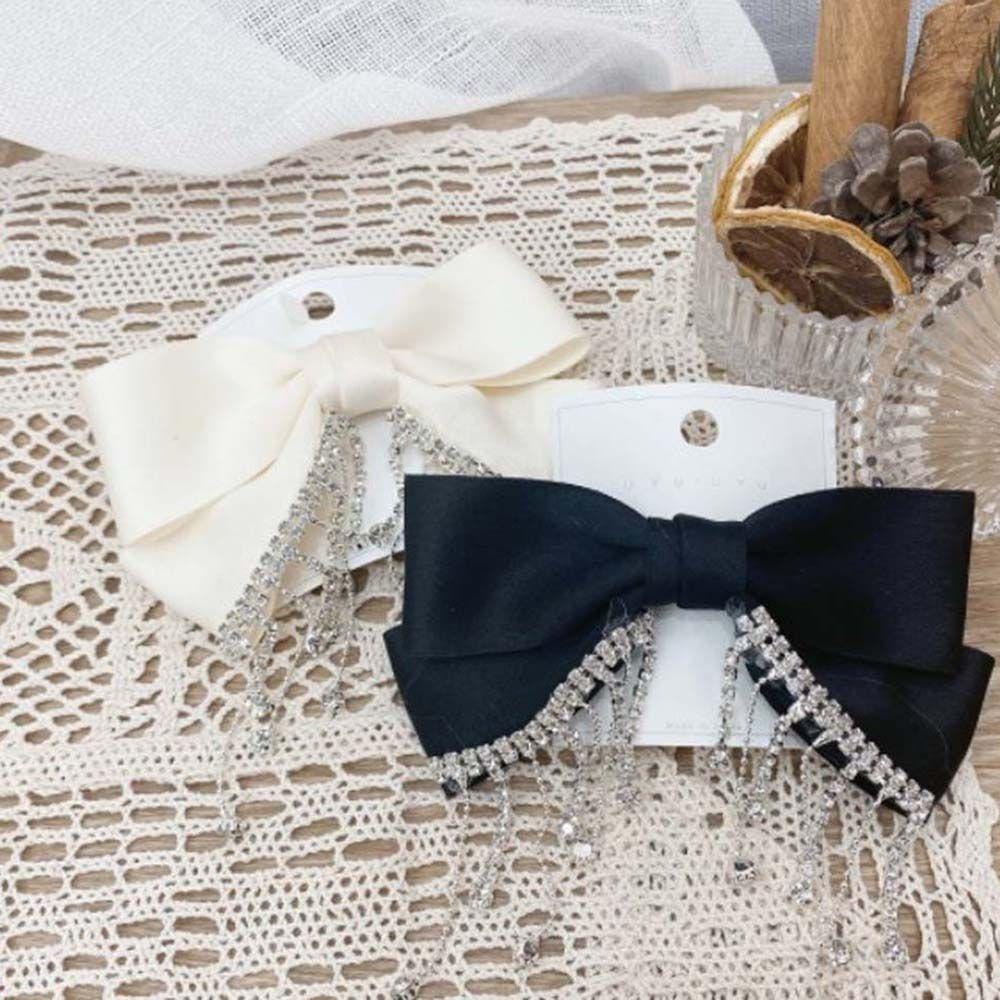 Kẹp Tóc Nơ Tua Rua Phong Cách Hàn Quốc Ngọt Ngào|Trâm Cài Tóc Thiết Kế Đơn Giản Thời Trang Cho Nữ