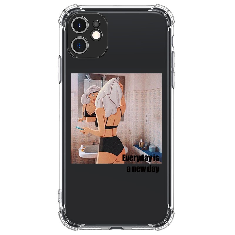 Ốp lưng JURSUE chống sốc hoạt hình dễ thương đẹp cho iPhone 13 12 11 Pro Max SE 2020 X XR XS ip 8 7 6 6S Plus kute Y267