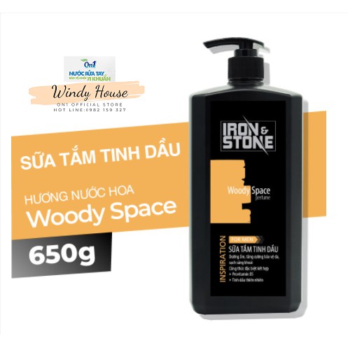 Sữa tắm tinh dầu Iron&amp;Stone Inspriration hương Woody Space dung tích 650ml