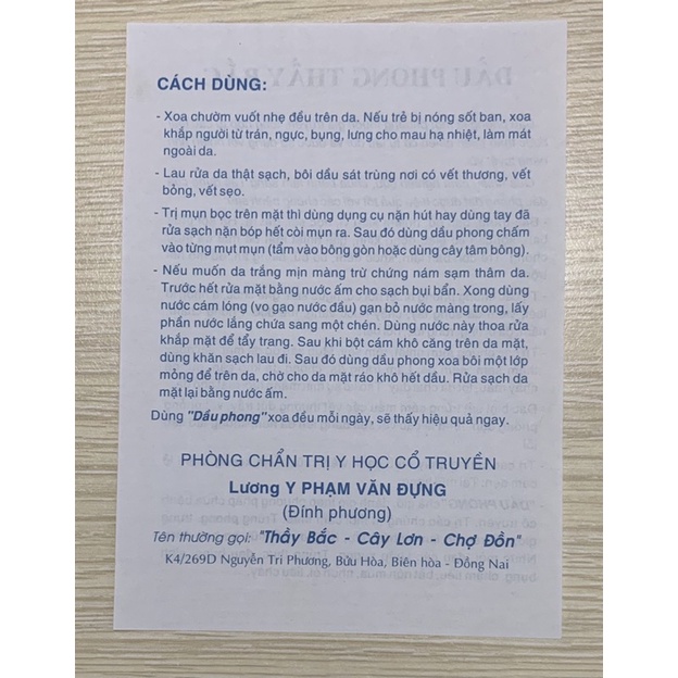 Dầu Phong Thầy Bắc