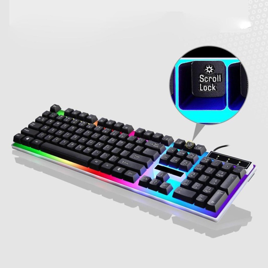 Bàn phím văn phòng G21B - R8 Bosston  Phím giả cơ mặt nhôm cao cấp led RGB đẹp long lanh