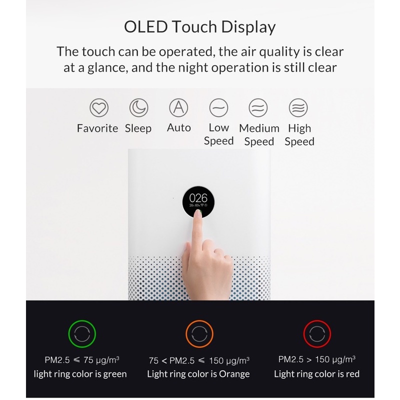 Xiaomi MIJIA Máy Lọc Không Khí 3 Máy Làm Sạch Formaldehyde Tự động Bộ Lọc Làm Mát Không Khí Tại Nhà APP Điều Khiển Từ Xa