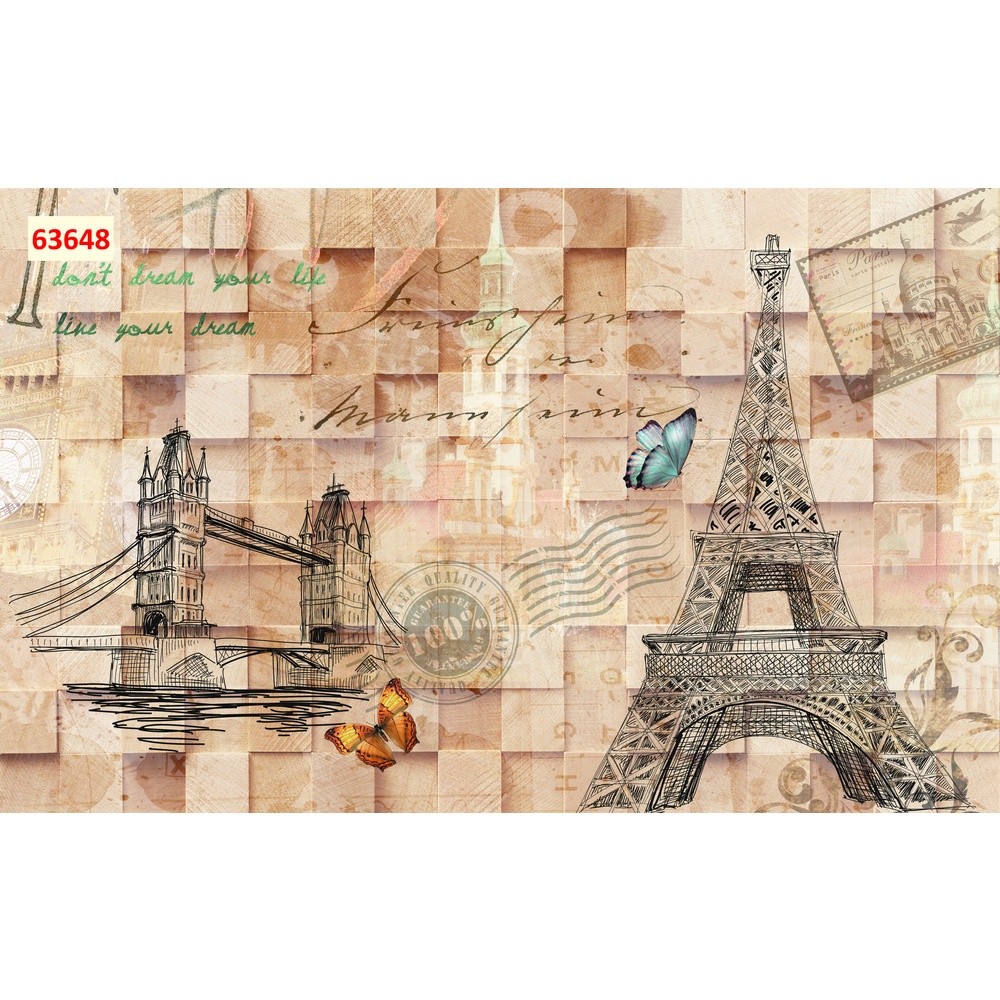 Tranh dán tường vải lụa 3D giành cho Quán Cafe, Trà Sữa, Trang Trí Cửa Hàng