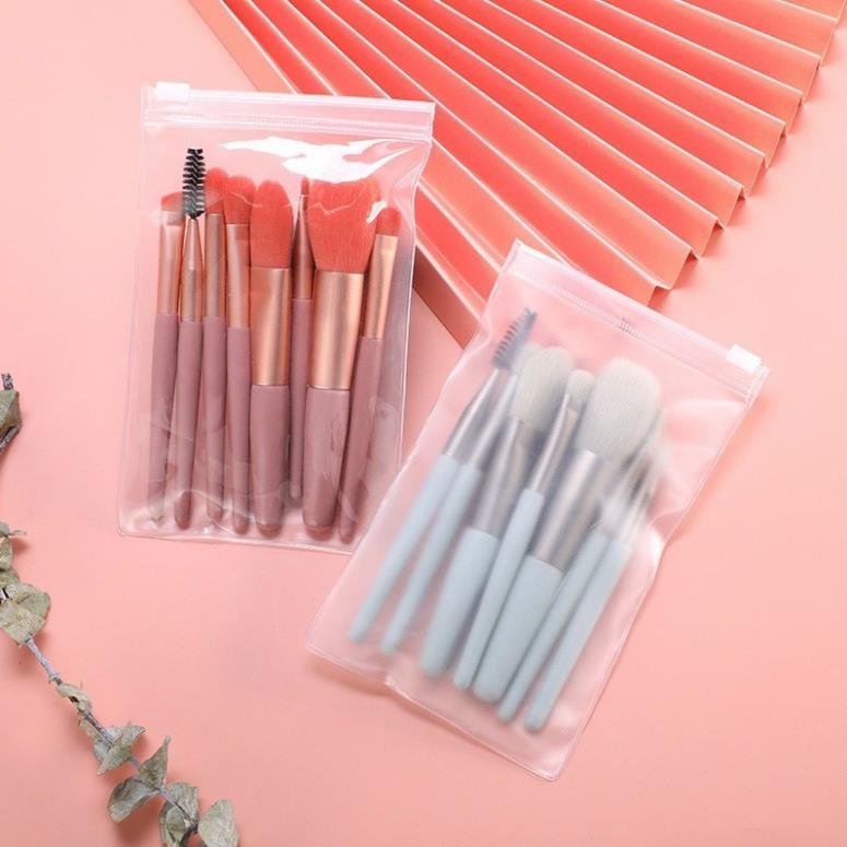 Full Bộ Cọ Gốm Make Up 8 Cây Lông Mềm Mịn Kèm Túi Zip