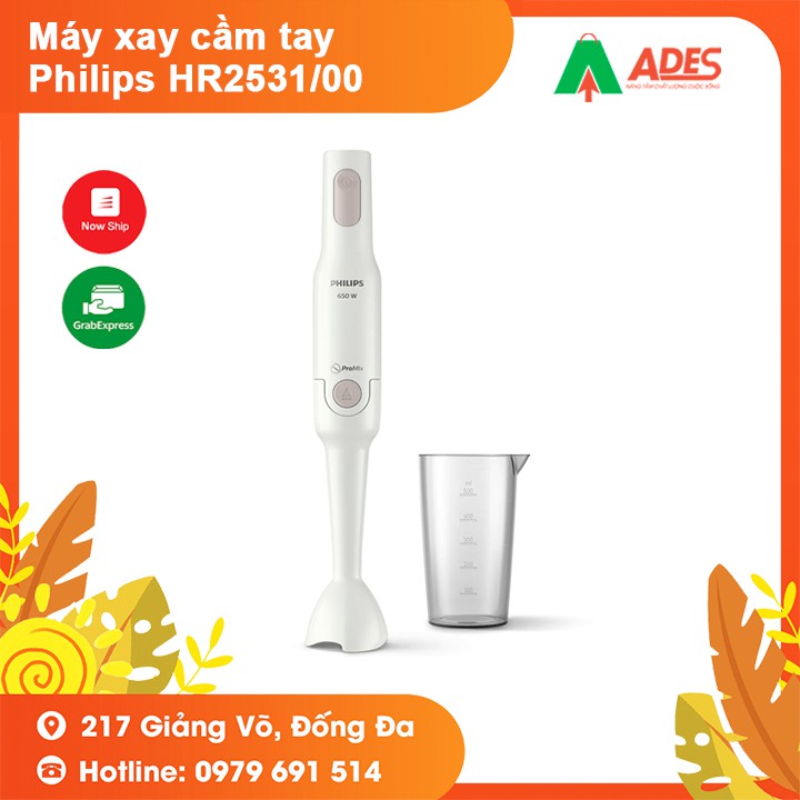 [Mã 33ELSALE hoàn 7% xu đơn 300k] Máy xay cầm tay Philips HR2531/00 - Thép không gỉ - Hàng chính hãng