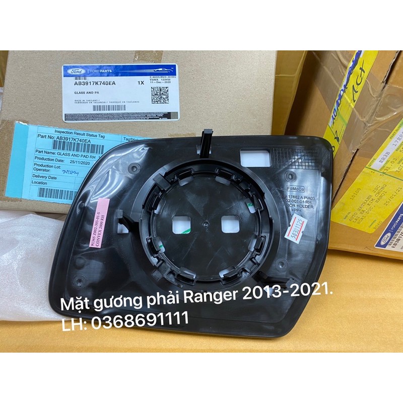Mặt gương Ford Ranger XỊN HÃNG CẤP 2013-2021, Mặt kính chiéu hậu Mazda BT 13-18, mã AB3917K741EA & AB3917K740EA