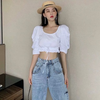 Áo croptop chun bo eo