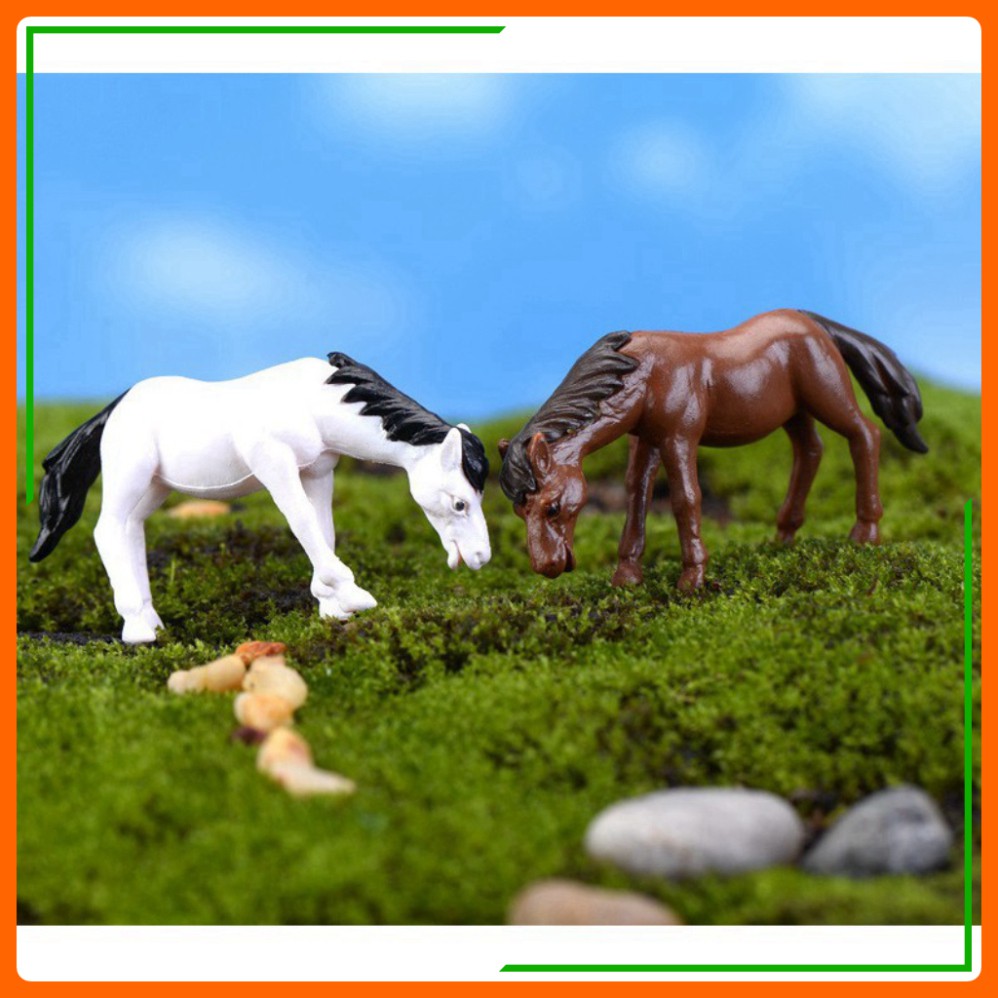 [RẺ VÔ ĐỊCH] Tiểu cảnh, Tiểu cảnh mini để bàn ngựa ăn cỏ trang trí chậu cây siêu đẹp, siêu kute.