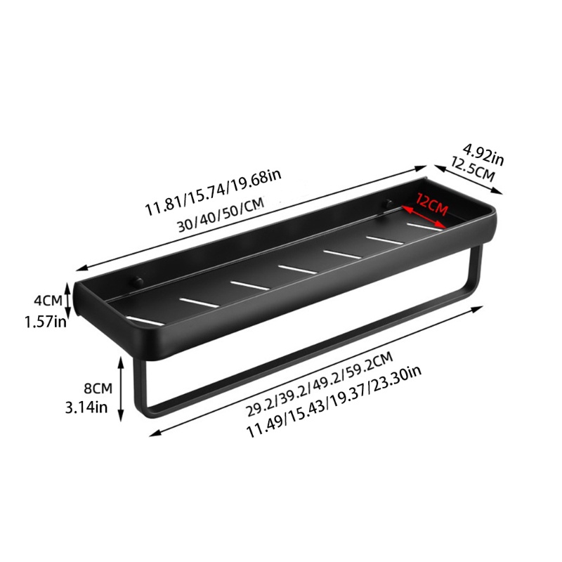 Giá Đỡ Đồ Dùng Nhà Tắm / Dầu Gội Gắn Tường Kèm Móc Treo Khăn Tiện Dụng