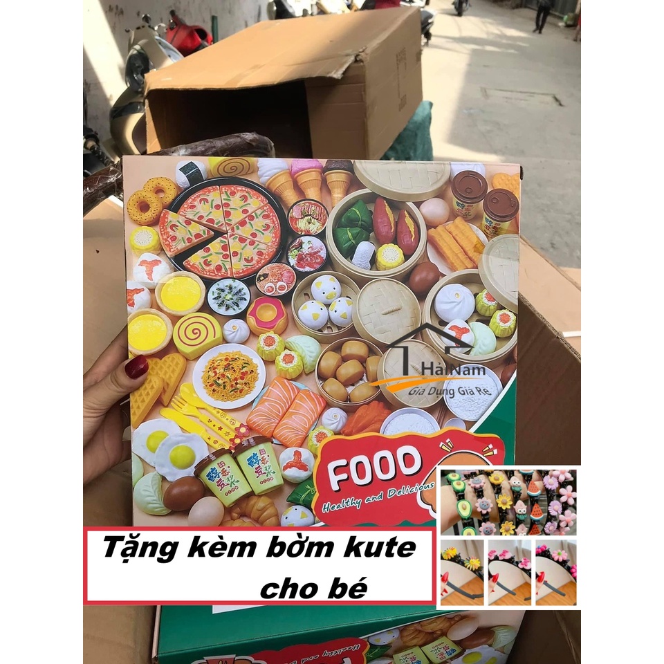 ( TẶNG BỜM KUTE) Bộ Đồ Chơi Nấu Ăn Nhà Bếp 88 Chi Tiết Cho Bé ( Có hộp )