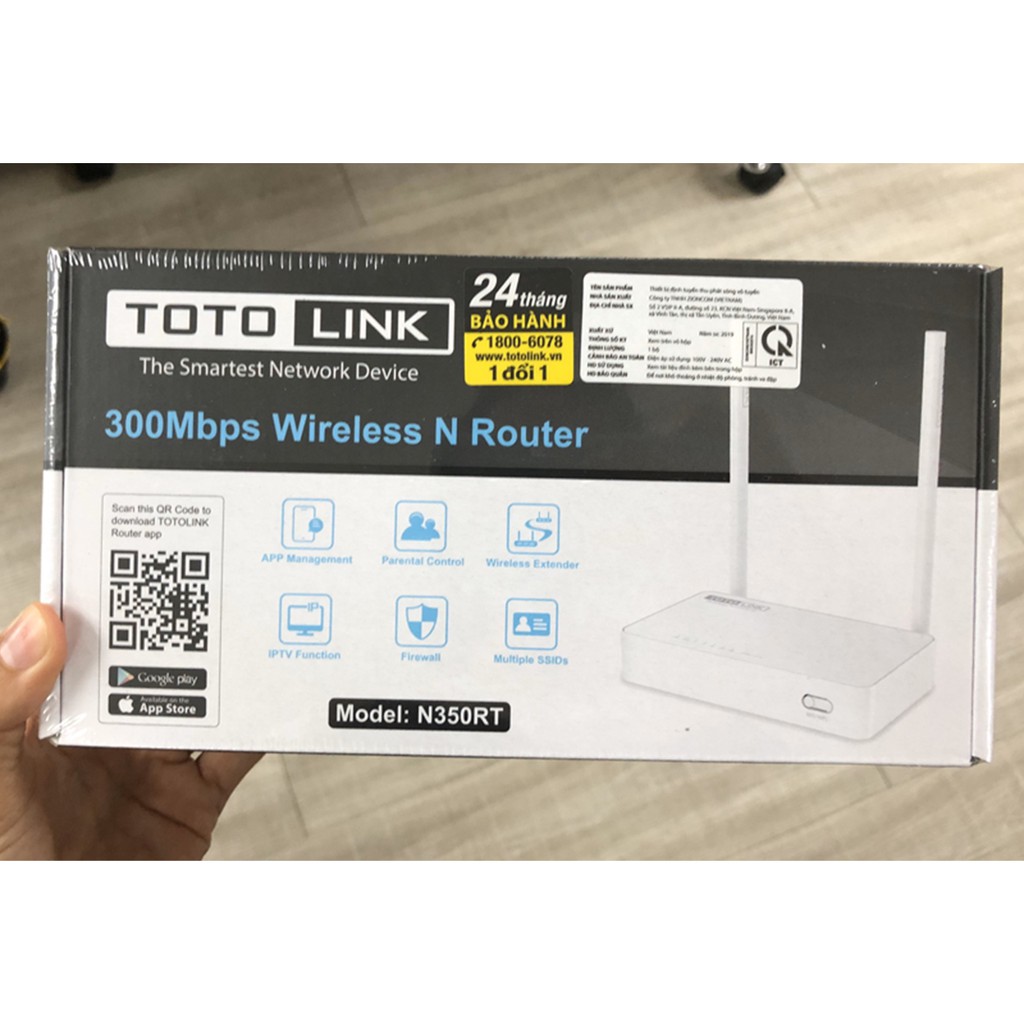 Bộ phát wifi Totolink 2 Râu N350RT chuẩn N 300Mbps 4 Lan - Router Wifi Totolink 4 Râu A3002RU Chuẩn Ac1200 Gigabit 1000M