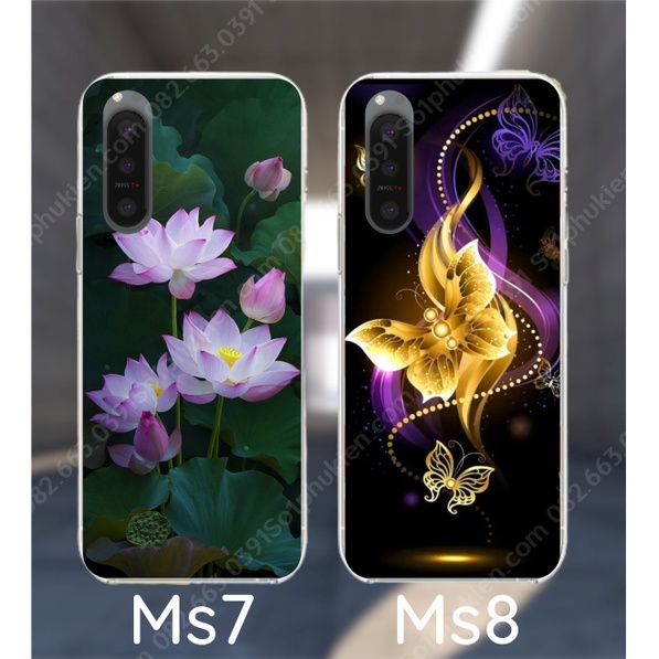 Ốp lưng Sony Xperia 5 / 5 II (5II / 5ii / 5 ii) / Xperia 1 II (1II / 1ii) dẻo in hình thư pháp, hoa sen, chú tiểu