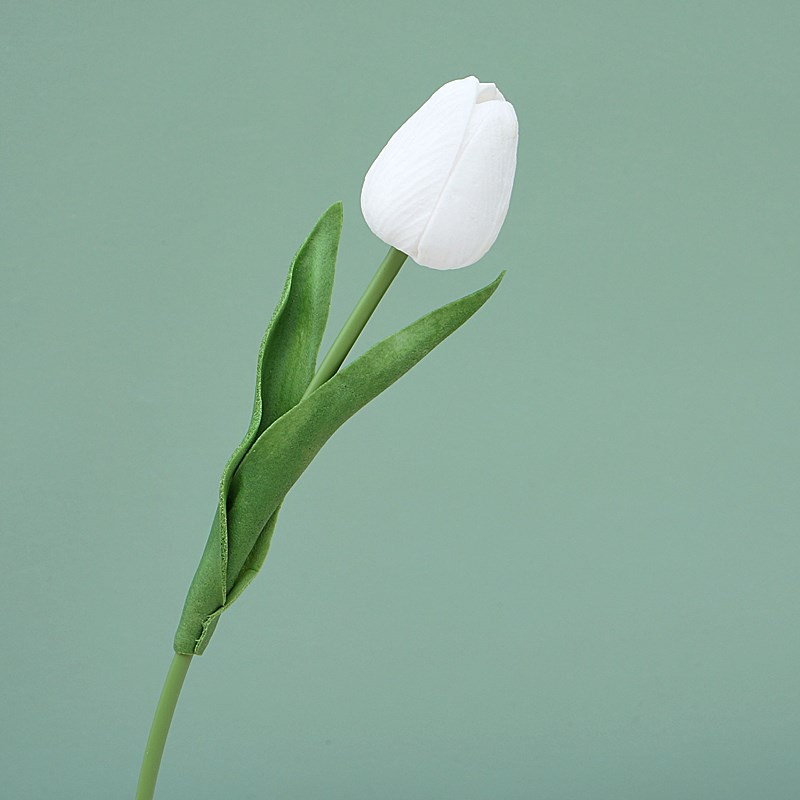 Hoa tulip giả lá xoăn Màu Décor trang trí chất liệu PU cao cấp 34 cm