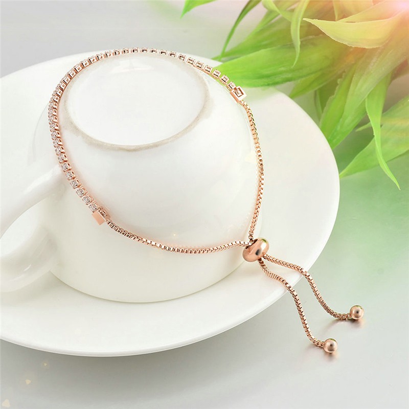 Lắc tay hợp kim đính đá dài 26cm xinh xắn cho nữ