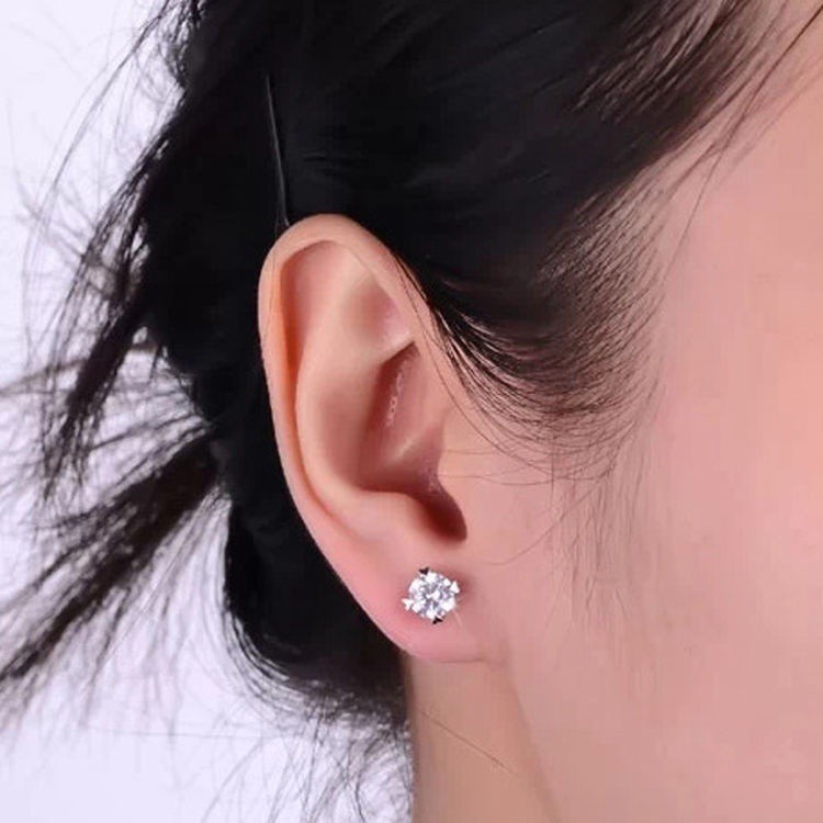 Bông tai đính đá đơn giản thời trang cho nữ