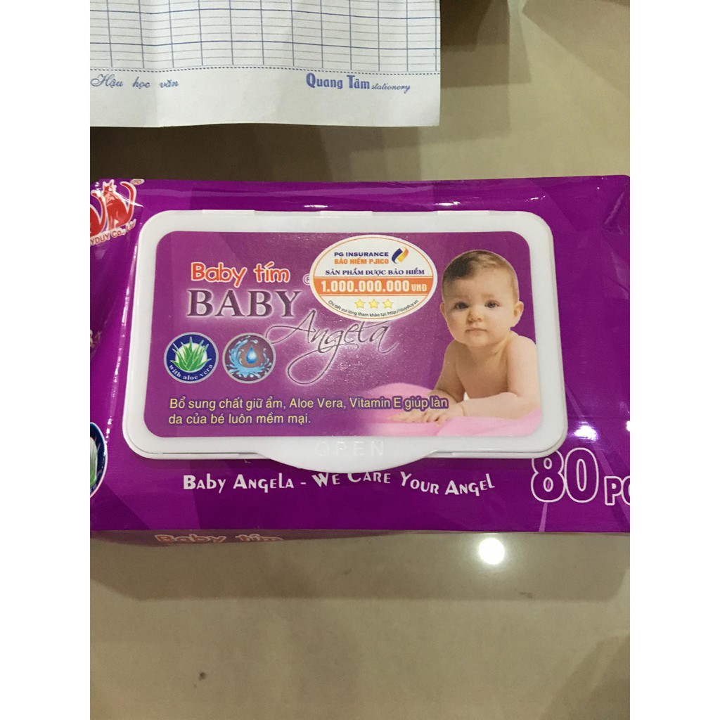 Khăn ướt Baby Angela (80 miếng)