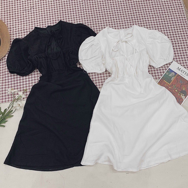 ĐẦM KHOÉT NGỰC TRẮNG - ĐEN | BigBuy360 - bigbuy360.vn