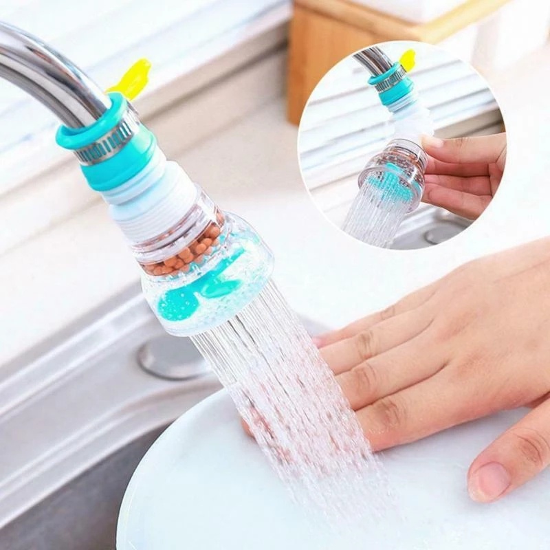 Đầu nối vòi rửa chén bát có hạt lọc, cánh quạt tăng áp nước nhựa ABS trong suốt dạng lò xo có thể kéo dài
