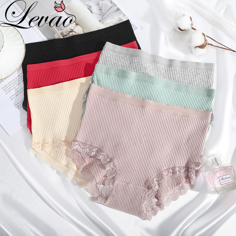 Quần lót LEVAO lưng cao phối ren gợi cảm cho nữ