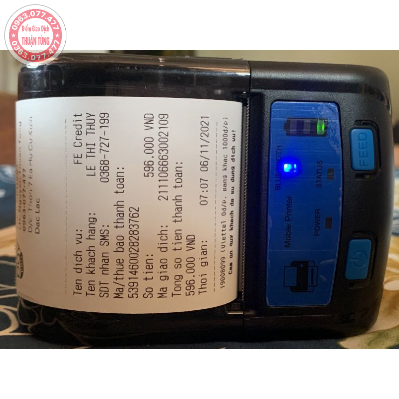 Máy In GPTV-58B2 Kết Nối Bluetooth, In GHTK, In hóa đơn KiotViet, Viettelpay Pro, Đại lý Shopee bằng điện thoại