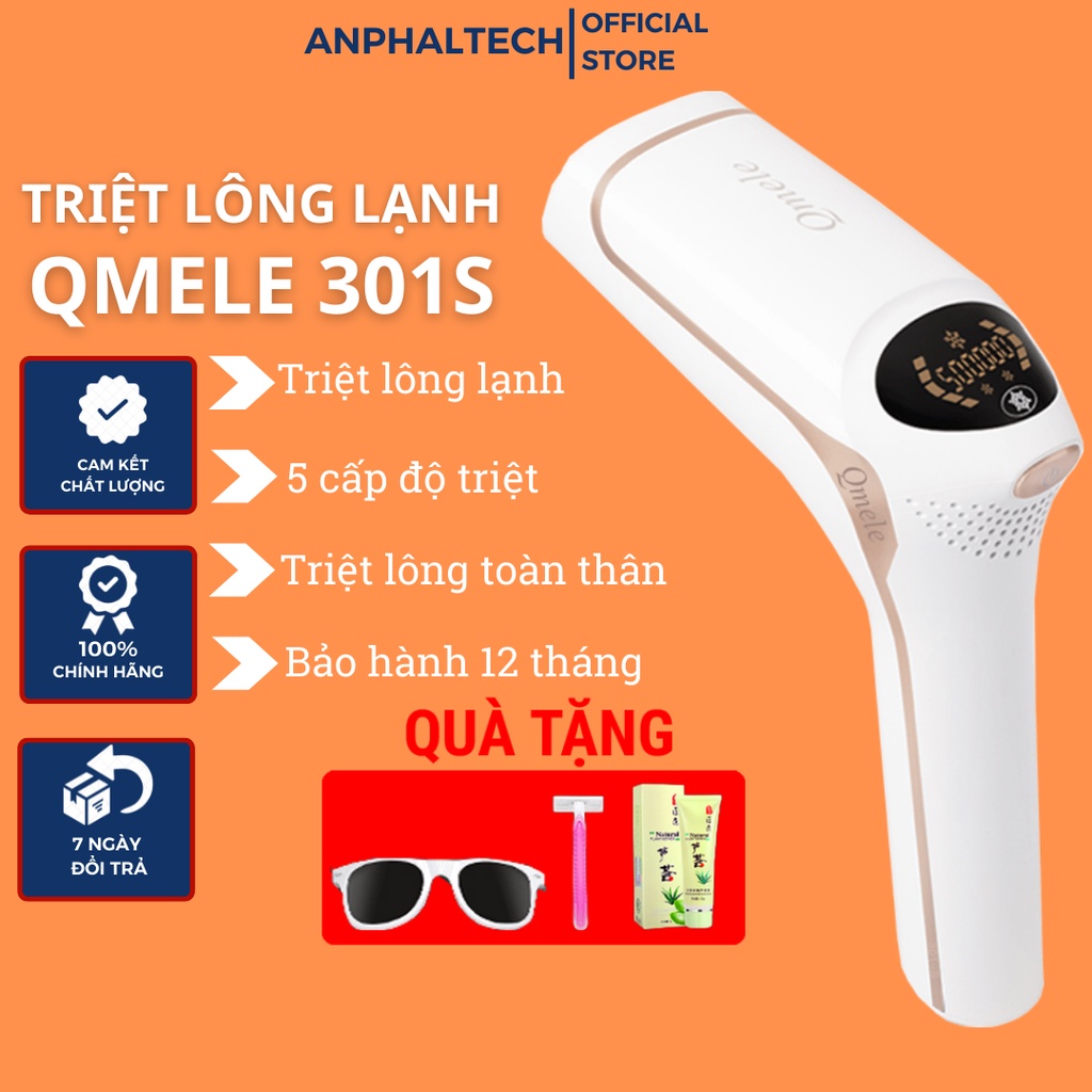 Máy Triệt Lông Lạnh QMELE 301-S, Máy Triệt Lông Xung Lạnh Vĩnh Viễn Cầm Tay Mini Tại Nhà, Triệt Mát Lạnh, Không Nóng Rát