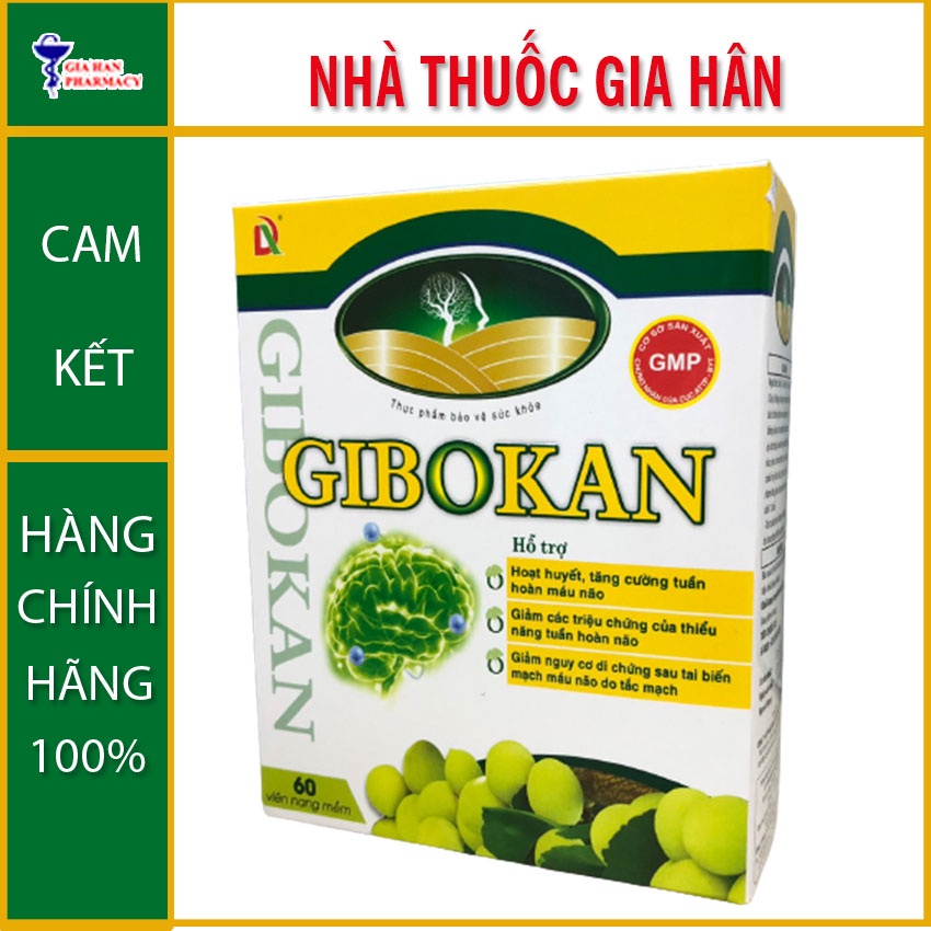 GIBOKAN giúp giảm các triệu chứng của thiểu năng tuần hoàn não hộp 60 viên , Gia Hân