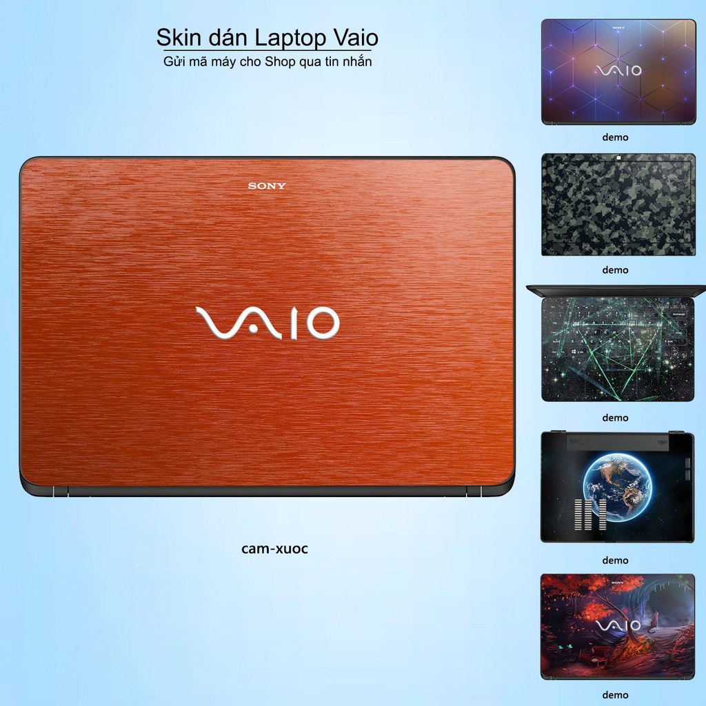 Skin dán Laptop Sony Vaio màu cam xước (inbox mã máy cho Shop)