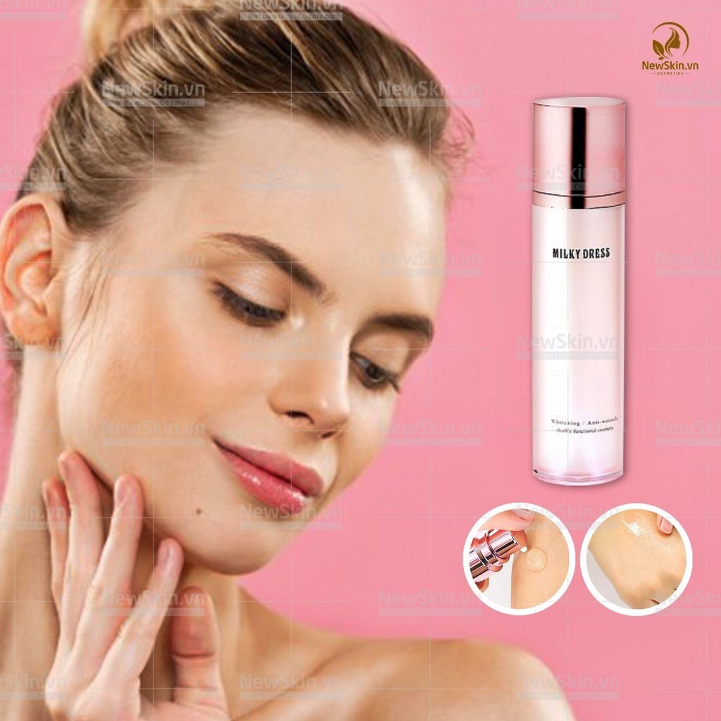 Nước hoa hồng dưỡng trắng và chống lão hóa Milky Dress Sweet Rosy Toner 130ML