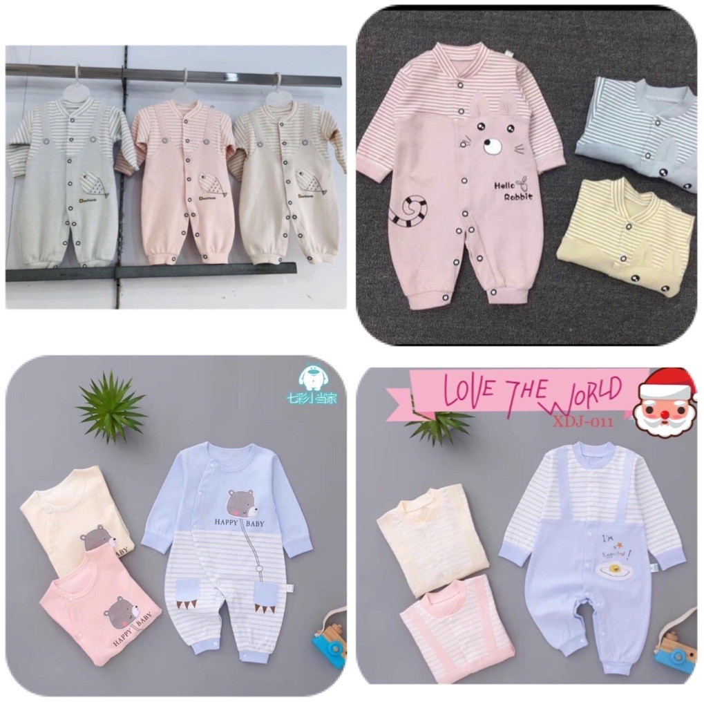 Bộ body cotton mịn cho bé trai bé gái 4-12kg