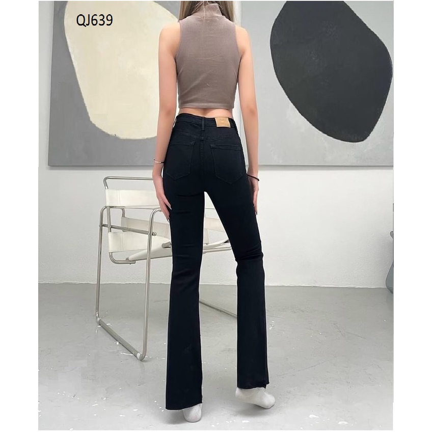 Quần jeans ống pass dáng cao - ống dài QJ639
