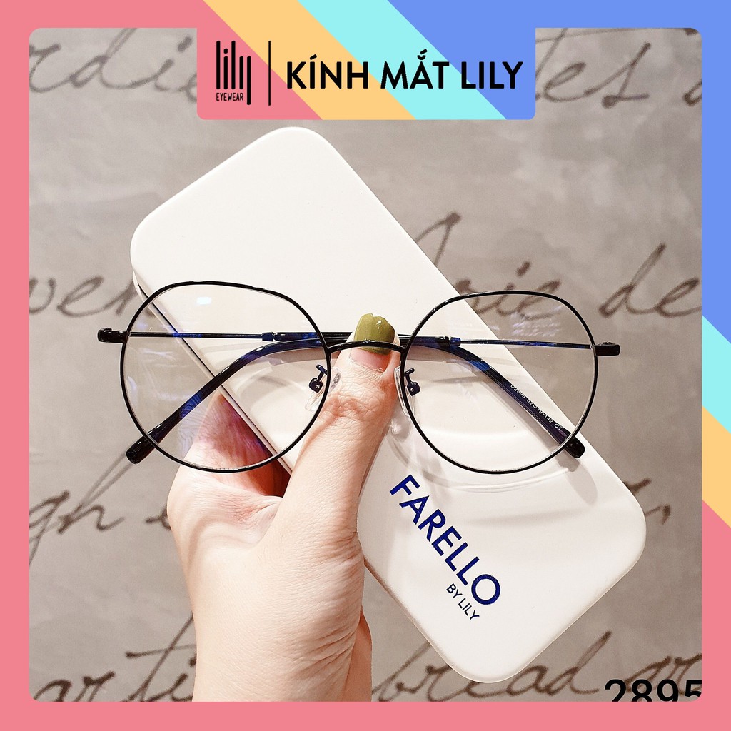 [Mã SKAMA07 giảm 8% đơn từ 250k] Gọng kính cận tròn kim loại phụ kiện thời trang nữ Lilyeyewear 2895 nhiều màu