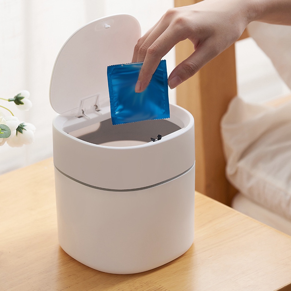 Oxygen072 Thùng Rác Mini Để Bàn 2L Có Nút Nhấn Tiện Dụng Có thể lưu trữ mảnh vụn làm sạch có nắp đậy